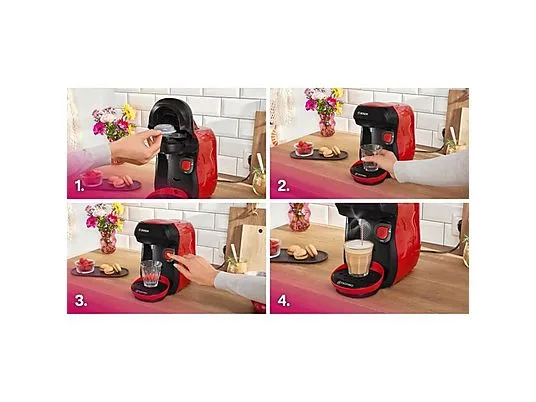 картинка Капсульная кофемашина Bosch Tassimo Happy TAS103E, черный / красный от магазина Одежда+