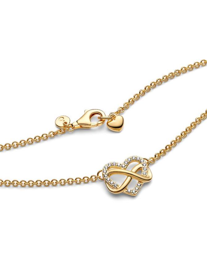 картинка Ожерелье Pandora Sparkling Infinity Heart Collier Necklace, золото от магазина Одежда+