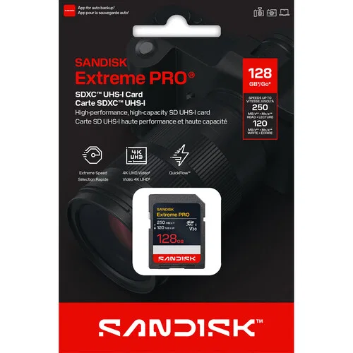картинка Карта памяти SanDisk Extreme PRO UHS-I SDXC 128 ГБ от магазина Одежда+