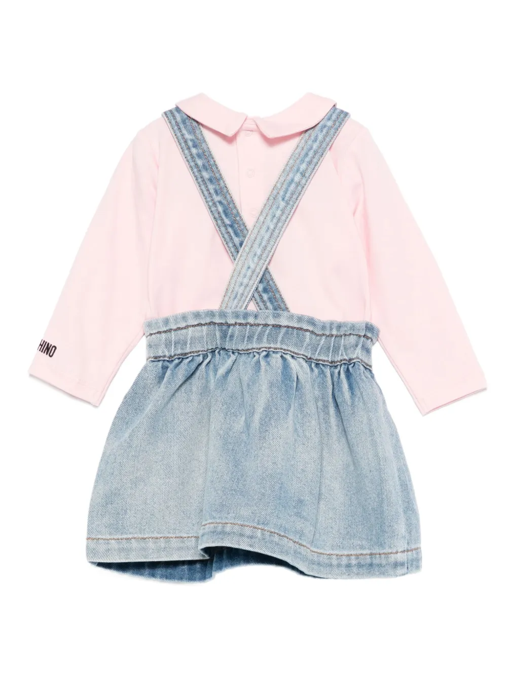 картинка Декорированное джинсовое платье Moschino Kids, розовый от магазина Одежда+