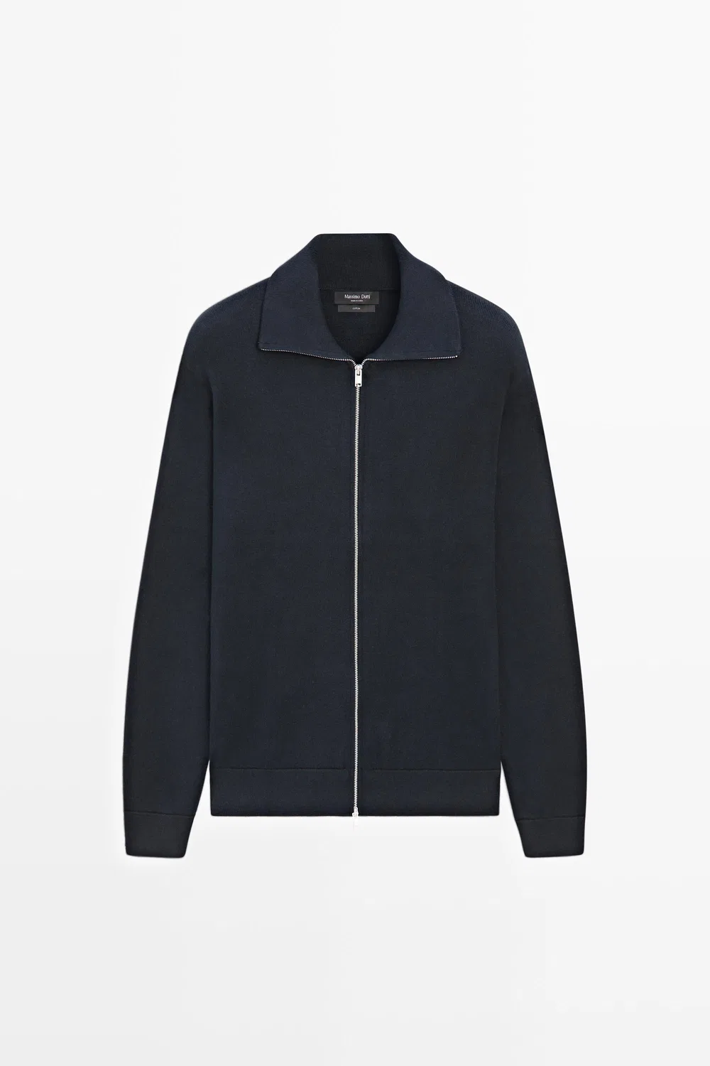 картинка Кардиган Massimo Dutti 100% Cotton Zip-Up Knit, темно-синий от магазина Одежда+