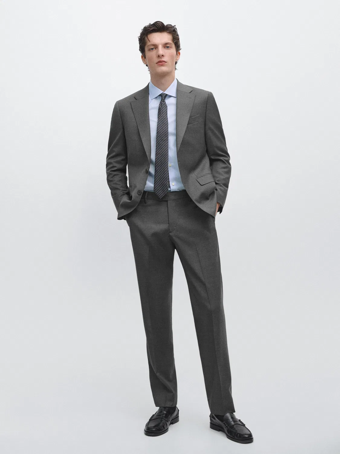 картинка Пиджак Massimo Dutti 100% Cool Wool Suit , серый от магазина Одежда+