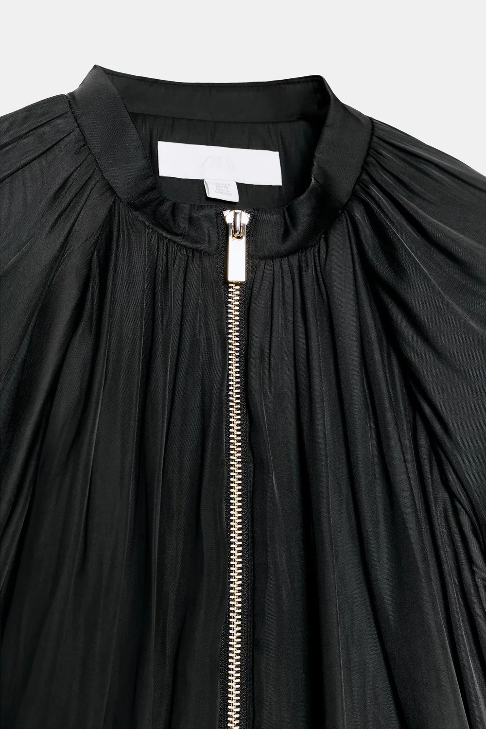картинка Атласная куртка-бомбер ZARA, Black от магазина Одежда+