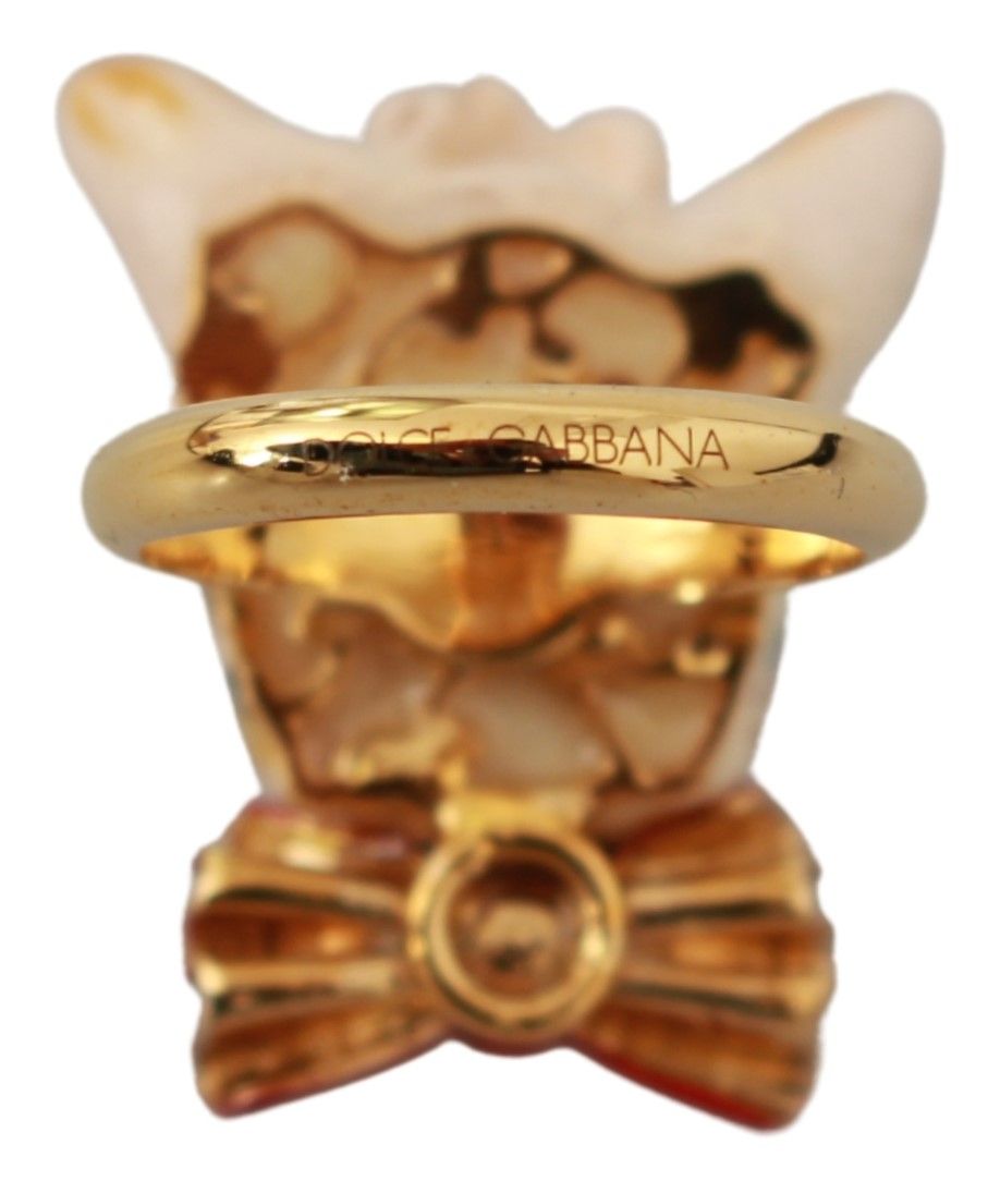 картинка Шикарное кольцо в виде собаки золотистого оттенка Dolce & Gabbana, золото от магазина Одежда+