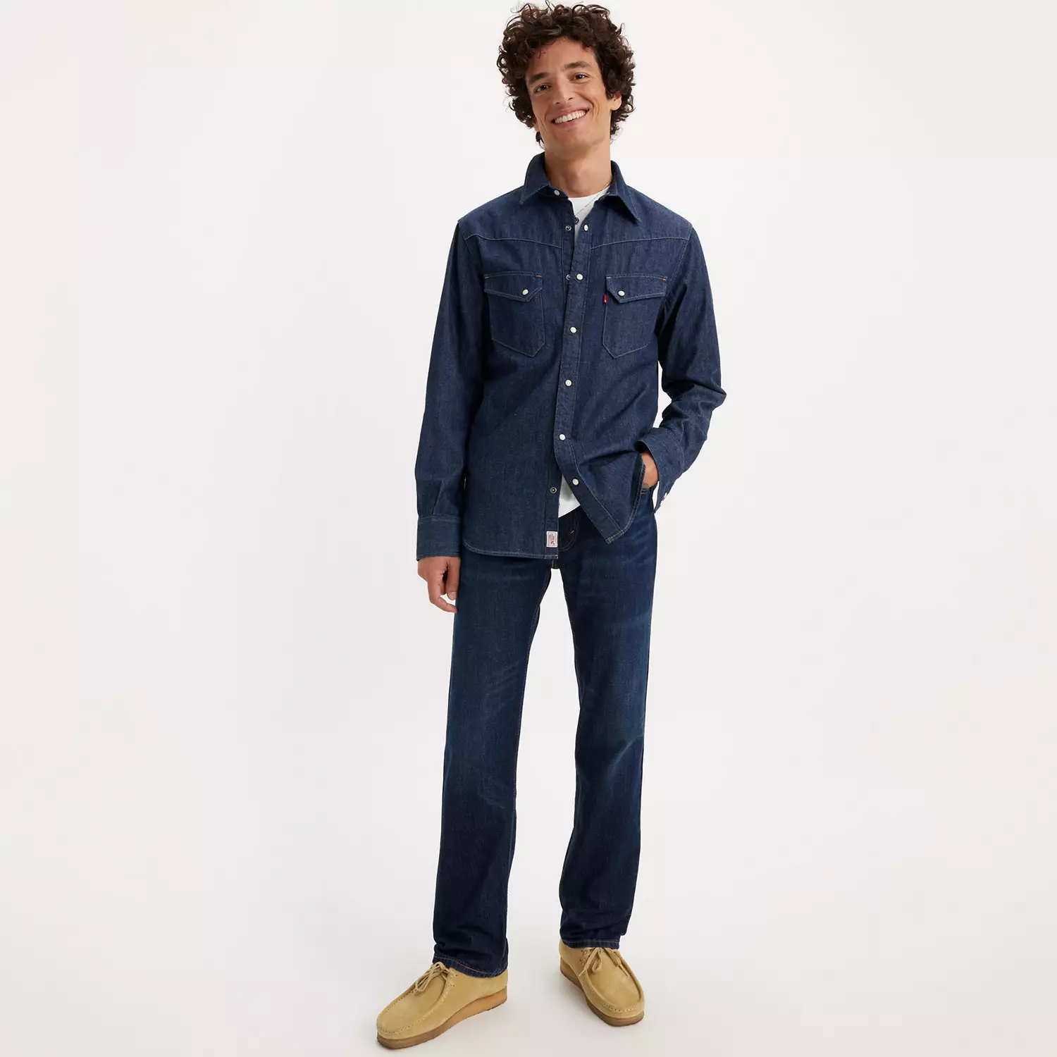 картинка Мужские джинсы Levi's 505 Regular Fit, насыщенный темно-синий от магазина Одежда+