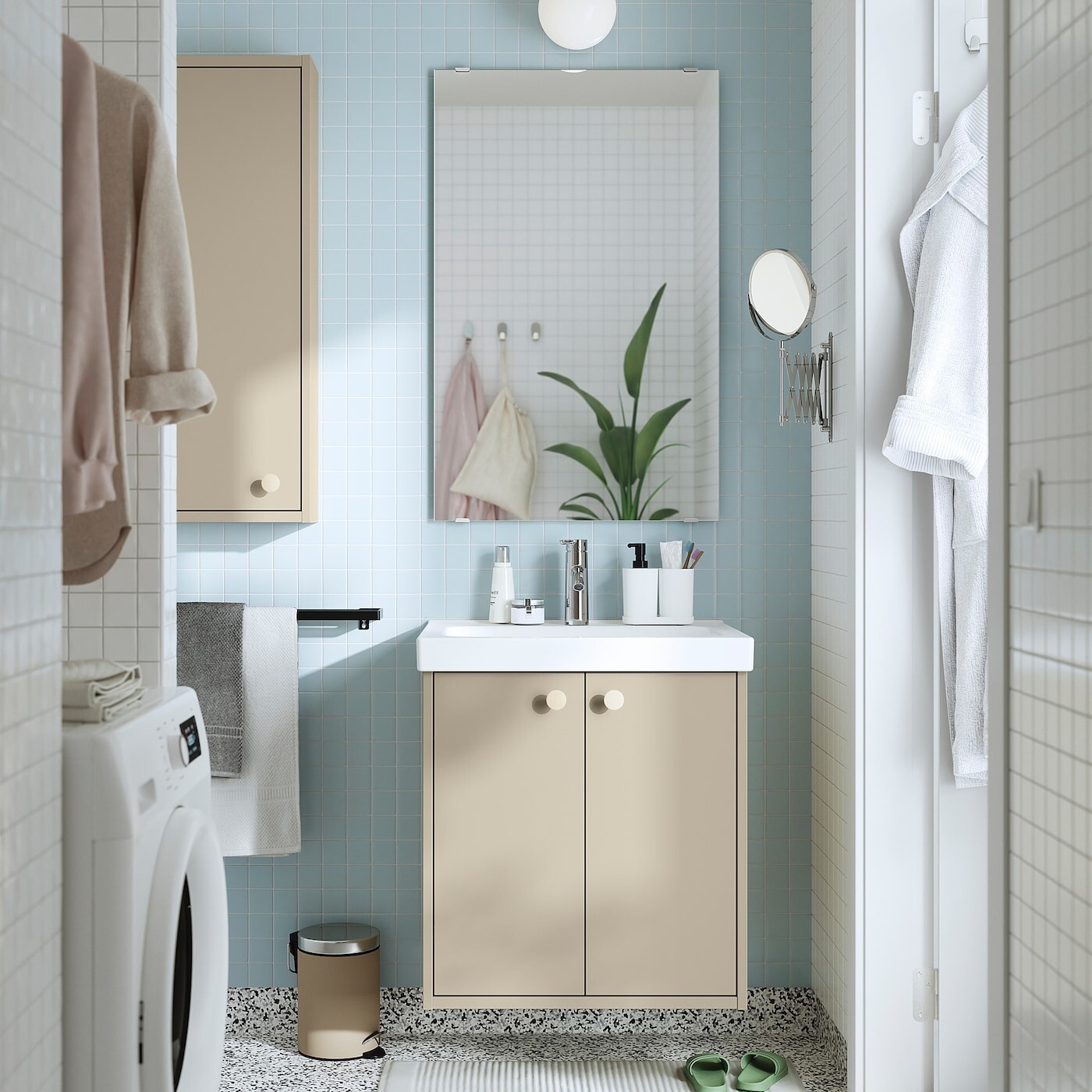 картинка Шкаф под раковину Ikea Havback, 60х48х63 см, бежевый от магазина Одежда+