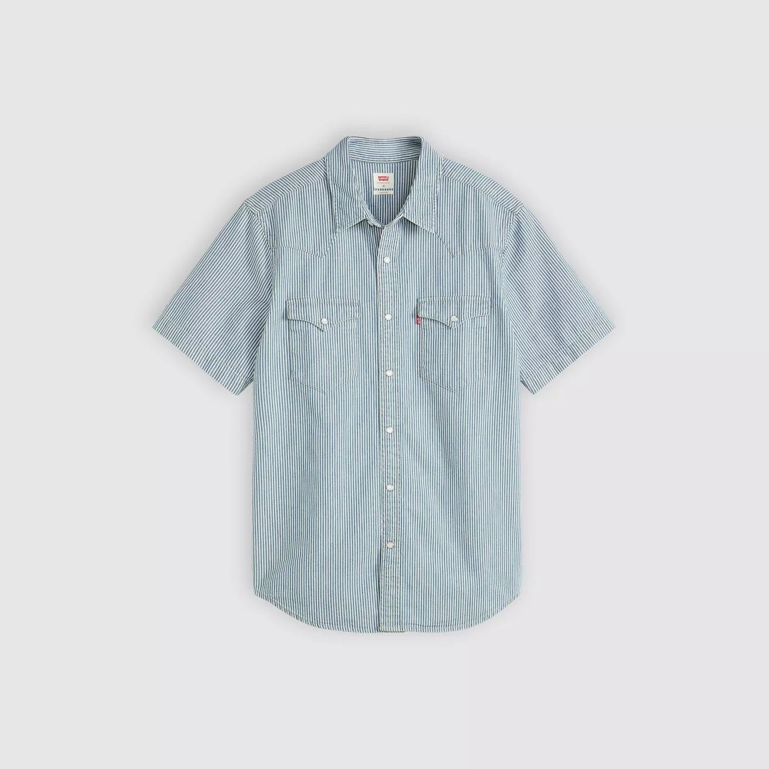 картинка Мужская рубашка Levi's Short Sleeve Classic Western, синий от магазина Одежда+