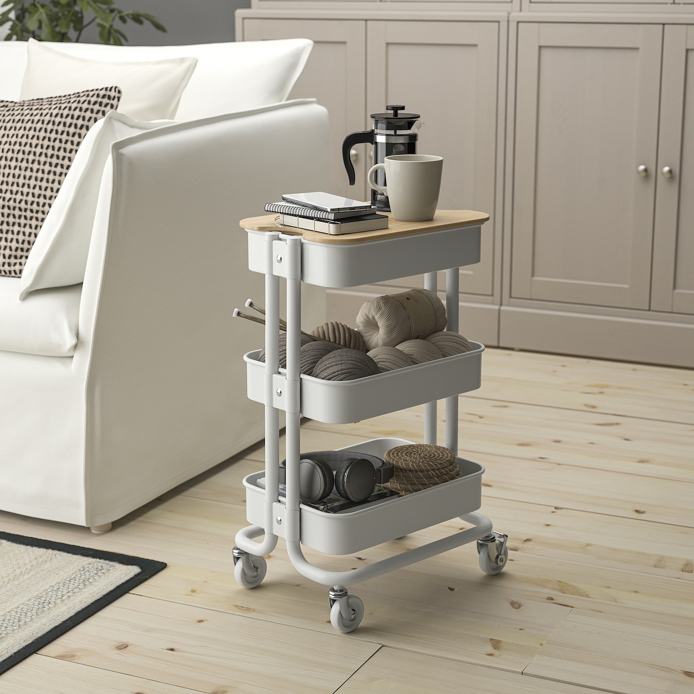 картинка Тележка IKEA RАSKOG, 28x38x61 см, белый от магазина Одежда+