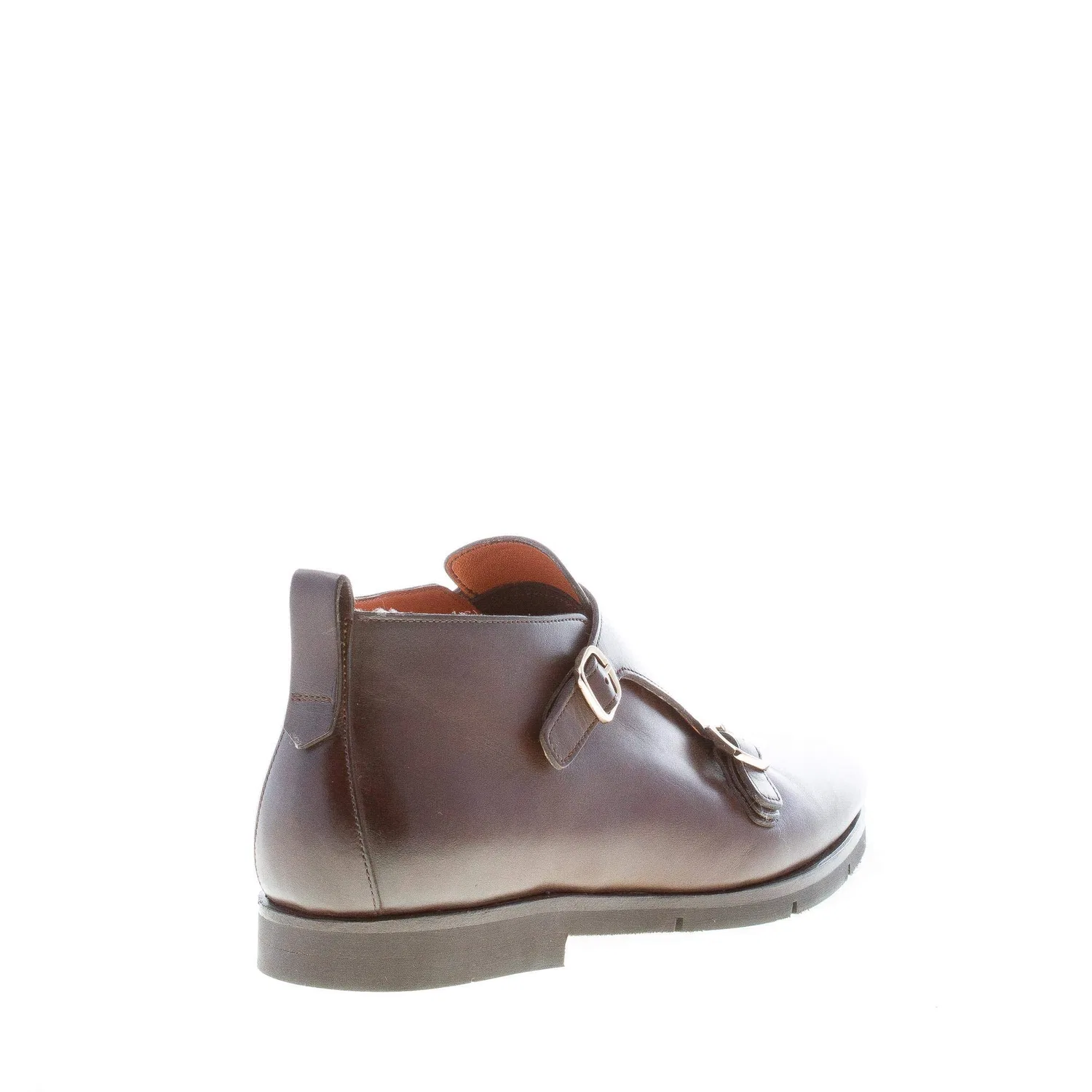картинка Мужские ботильоны с пряжками из кожи Santoni, Brown от магазина Одежда+