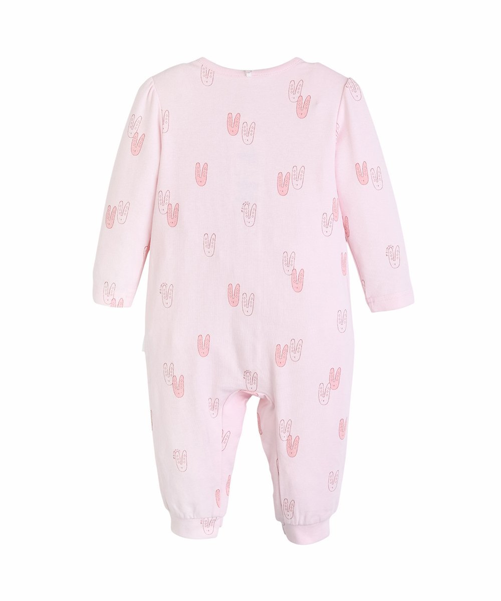 картинка Хлопковый модал, комбинезон и шапка с изображением кролика Moimoln, Pink от магазина Одежда+