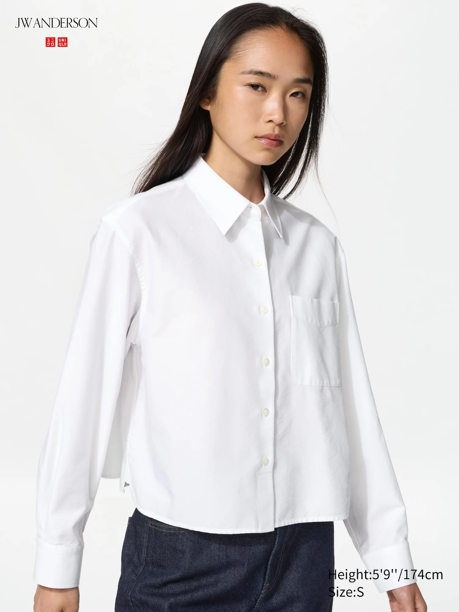 картинка Рубашка Uniqlo Oxford Boxy, 00 белый от магазина Одежда+