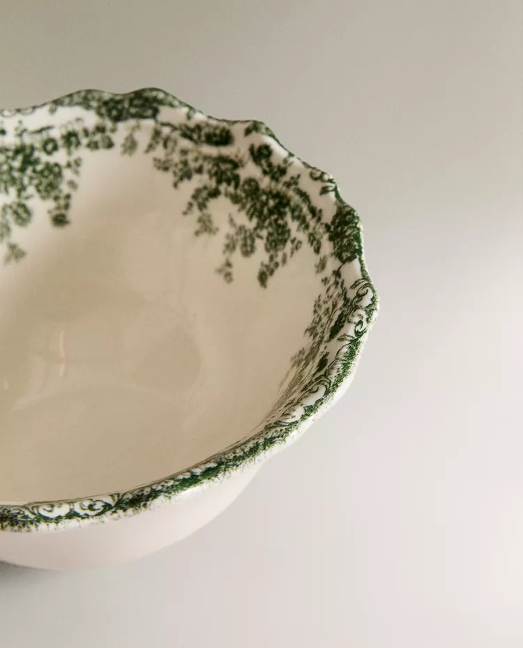 картинка Чаша Zara Home Floral Earthenware Snack, оливковый от магазина Одежда+