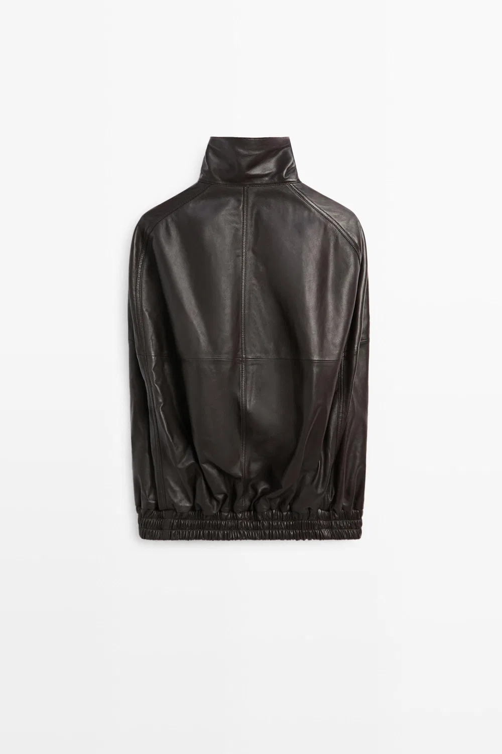 картинка Жилет-бомбер Massimo Dutti Nappa Leather, коричневый от магазина Одежда+