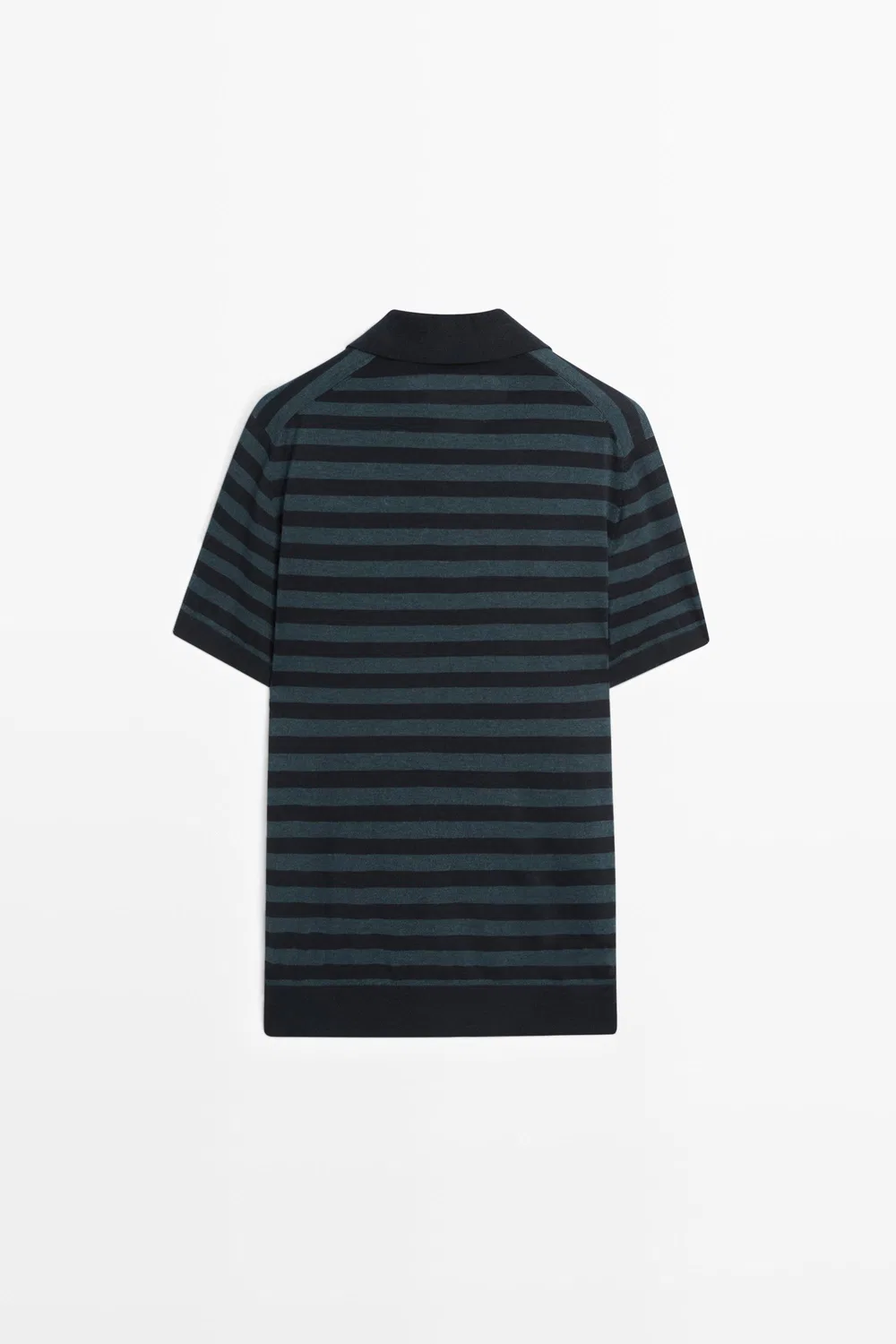 картинка Свитер-поло Massimo Dutti Contrast Striped Knit, индиго от магазина Одежда+