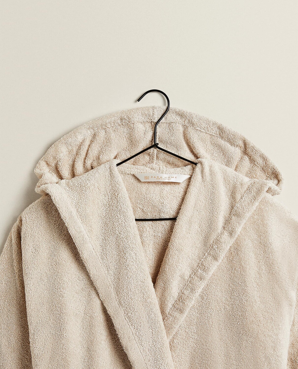 картинка Халат Zara Home Cotton Bathrobe With Hood, бежевый от магазина Одежда+