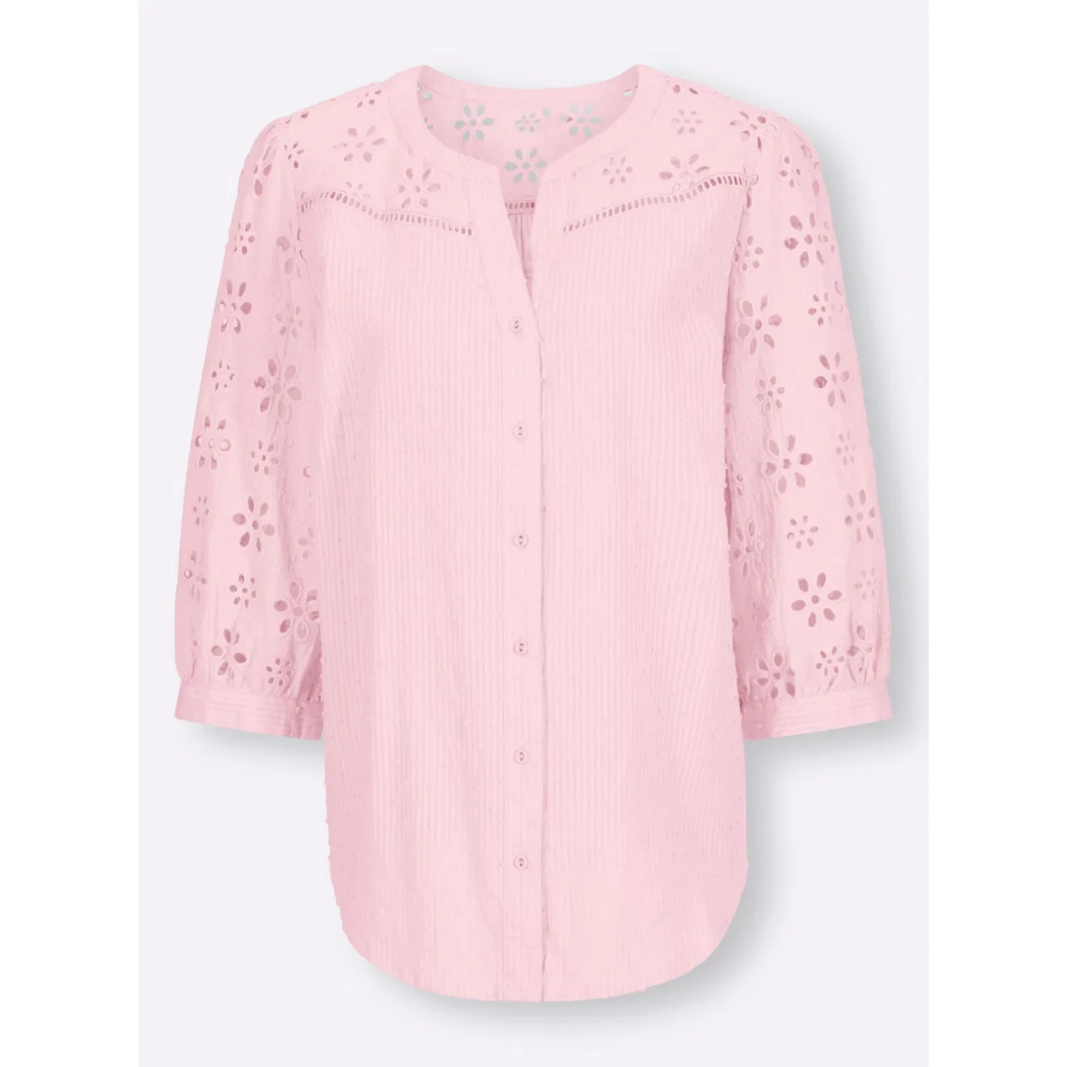 картинка Женская блузка с кружевной вышивкой heine, Light Pink от магазина Одежда+