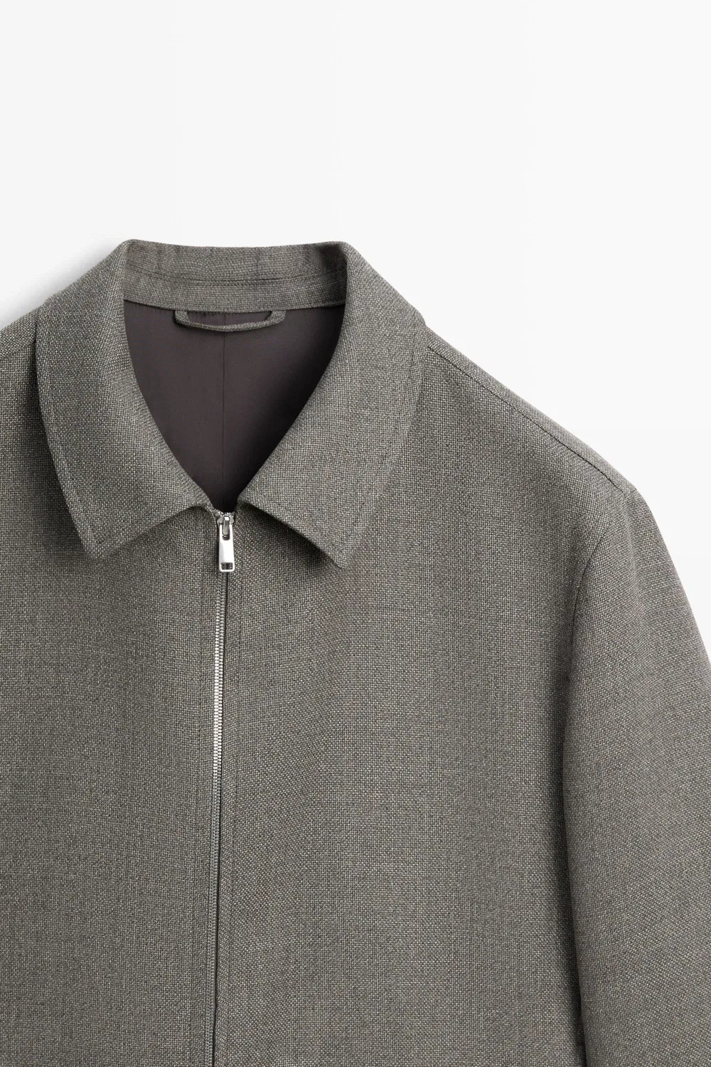 картинка Жакет Massimo Dutti 100% Wool Structured, серовато-зеленый от магазина Одежда+