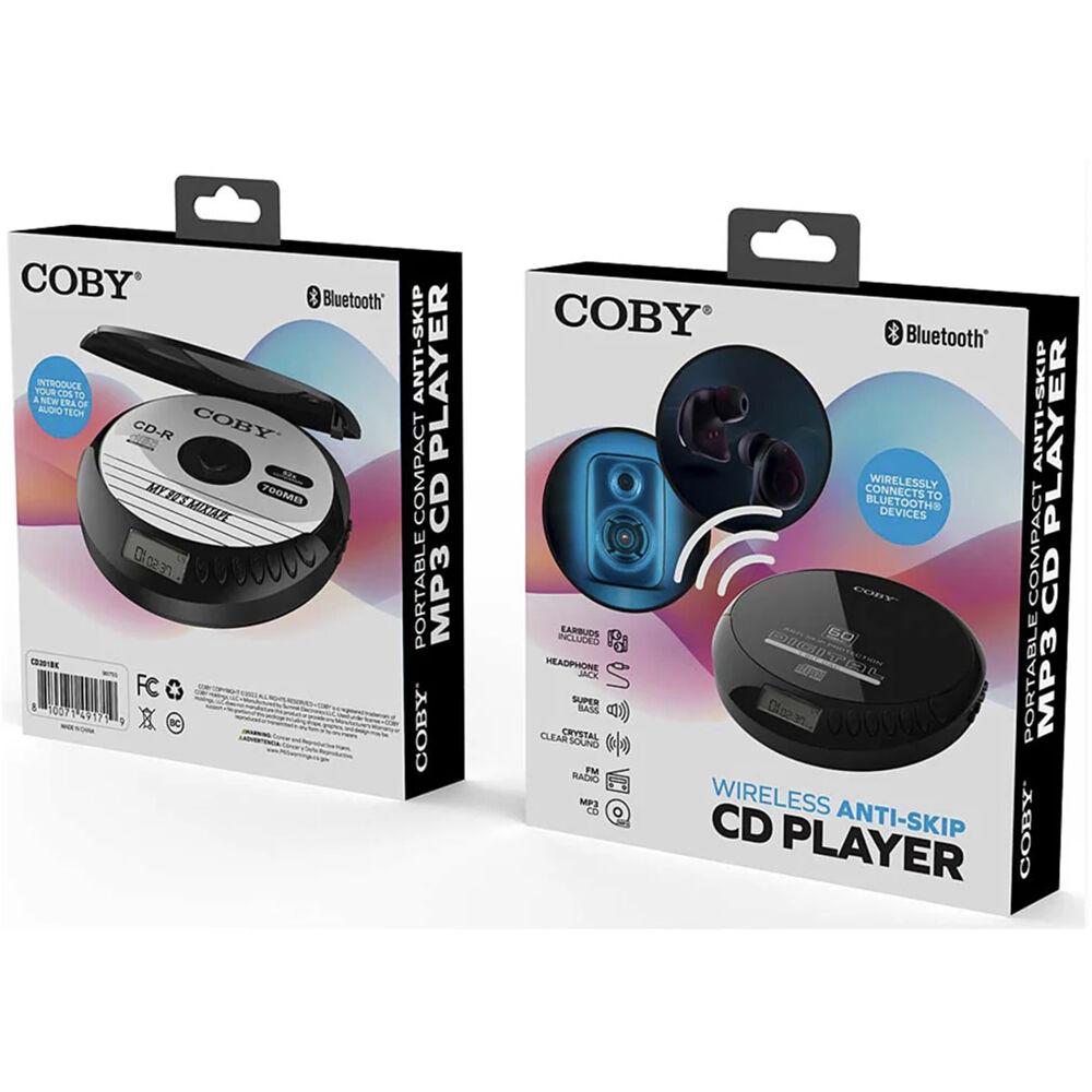 картинка Coby CD201BK Portable Rechargeable Anti-Skip CD Player CD201BK от магазина Одежда+