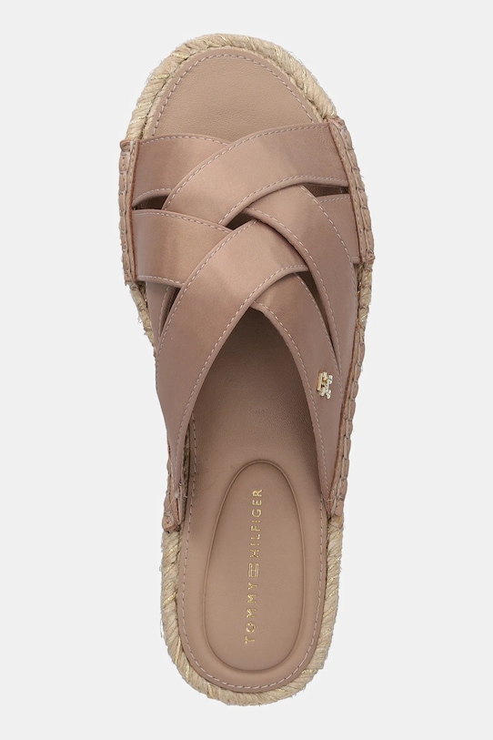 картинка Сатиновые эспадрильи-мюли SATIN ESPADRILLE MULE Tommy Hilfiger, бежевый от магазина Одежда+