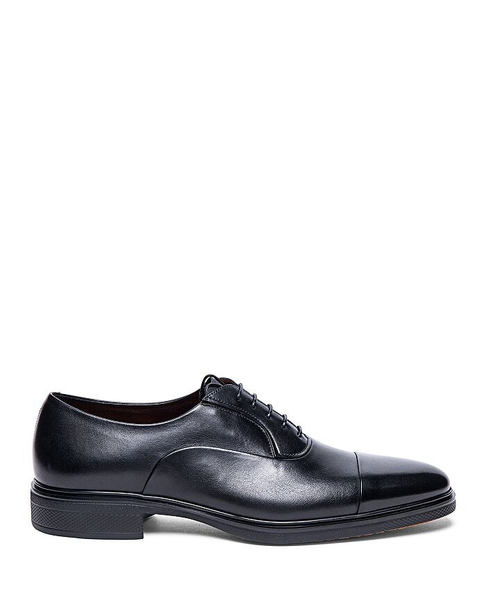 картинка Мужские модельные туфли Santoni с легким носком и шнуровкой, черный от магазина Одежда+