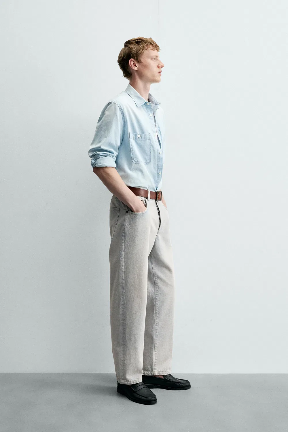 картинка Джинсовая рубашка стандартного кроя ZARA, Blue от магазина Одежда+