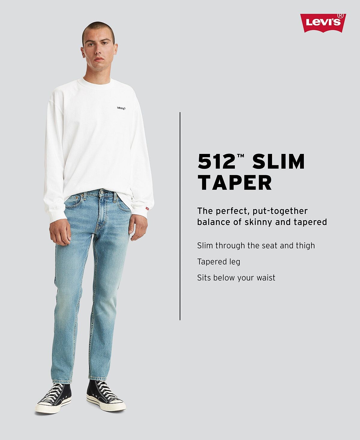 картинка Джинсы Levi's 512 Slim Tapered, темно-синий индиго от магазина Одежда+