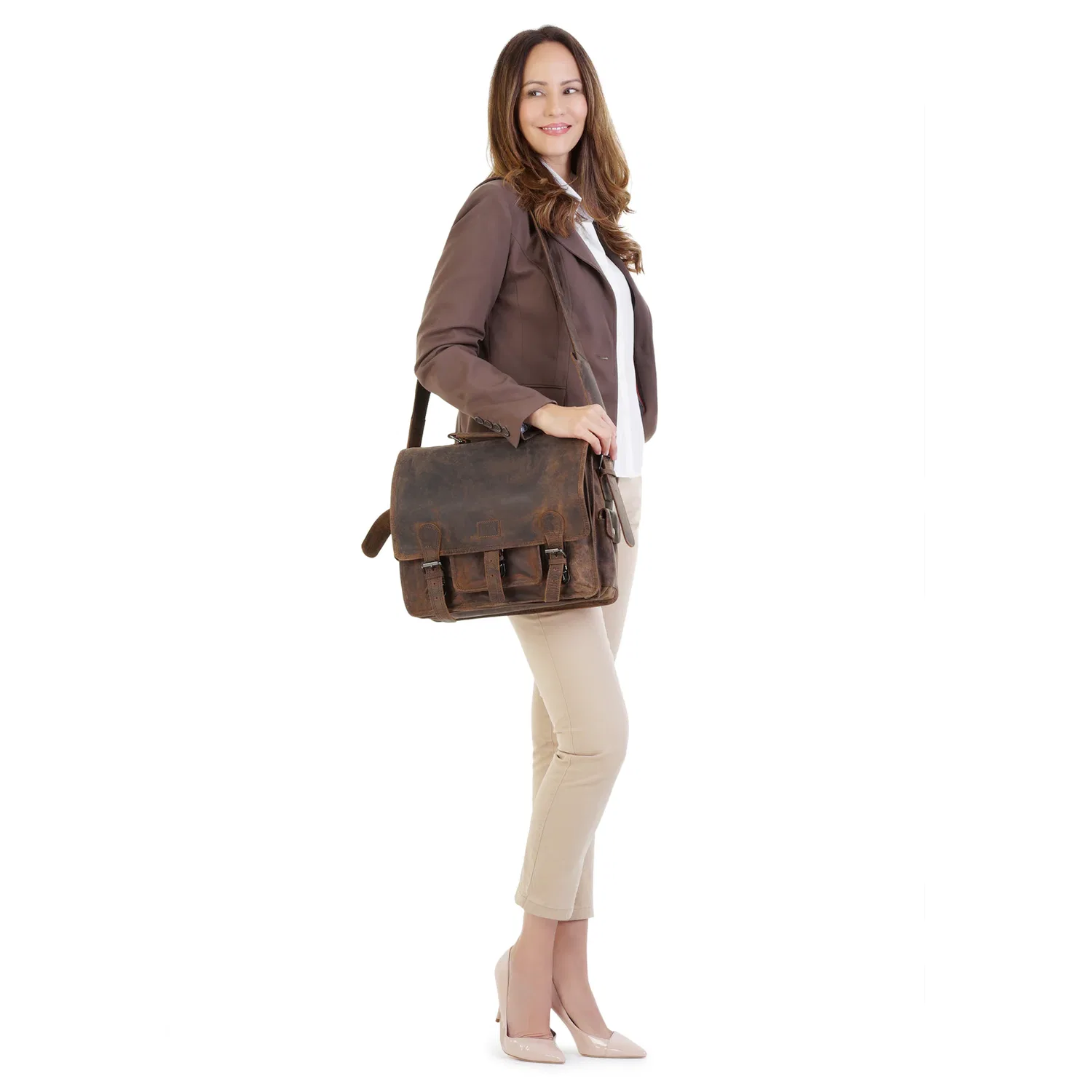 картинка Кожаный портфель A4 Bagan, Brown от магазина Одежда+