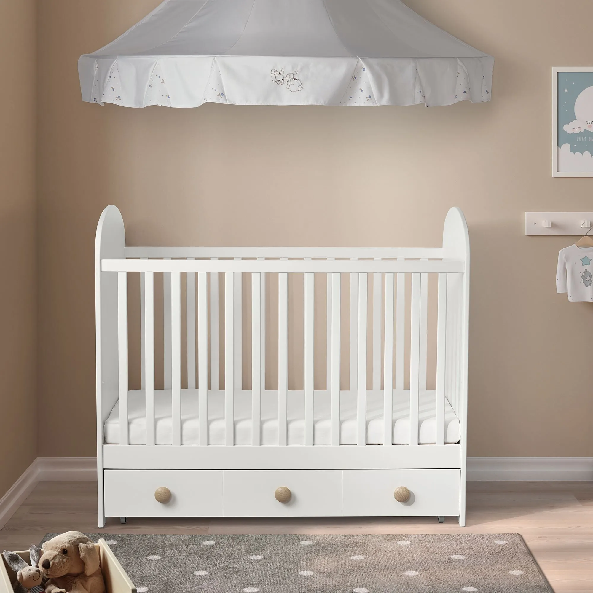 картинка Детская кроватка, белый, 60х120 см, GONATT IKEA от магазина Одежда+