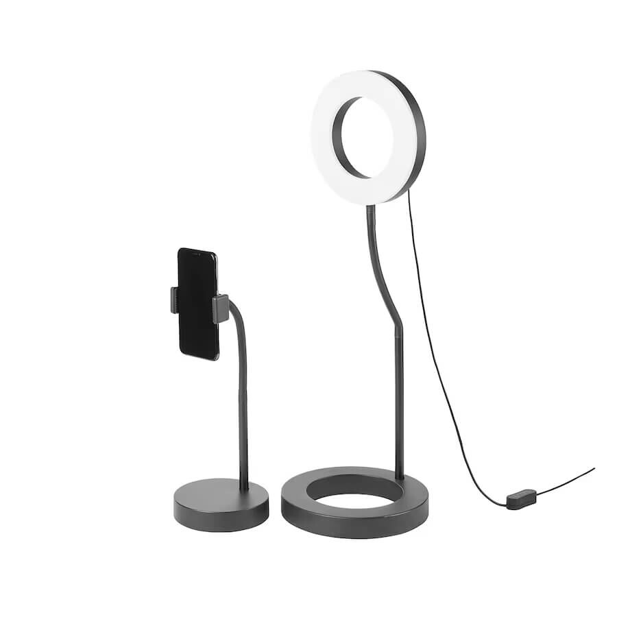 картинка Кольцевая лампа Ikea Lanespelare With Phone Holder, черный от магазина Одежда+