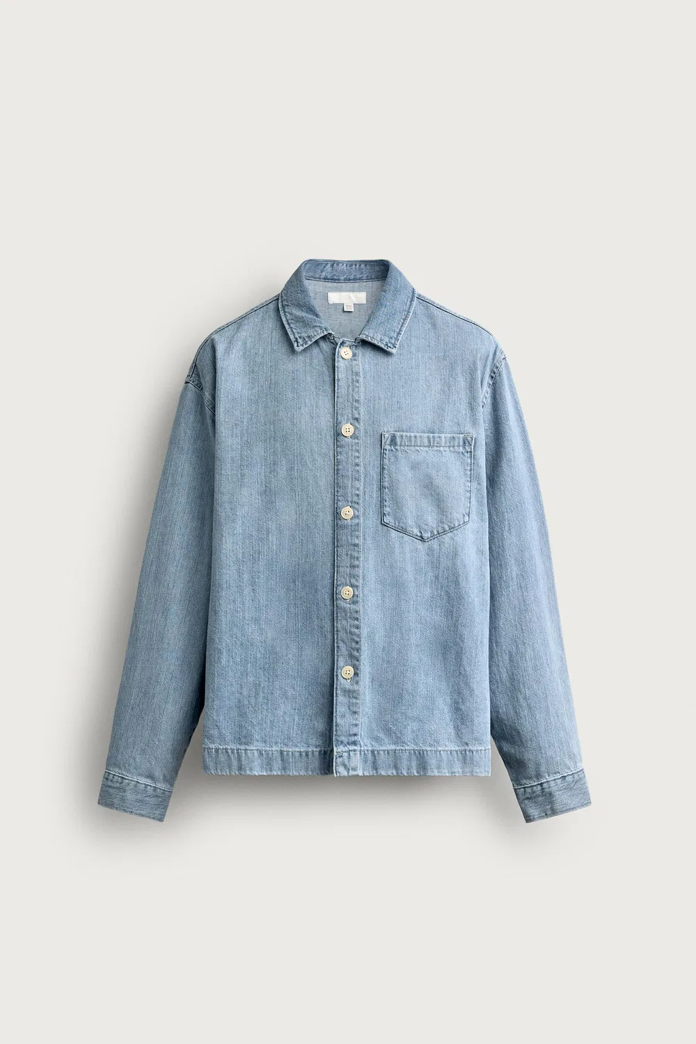 картинка Джинсовая рубашка свободного кроя ZARA, Mid-blue от магазина Одежда+