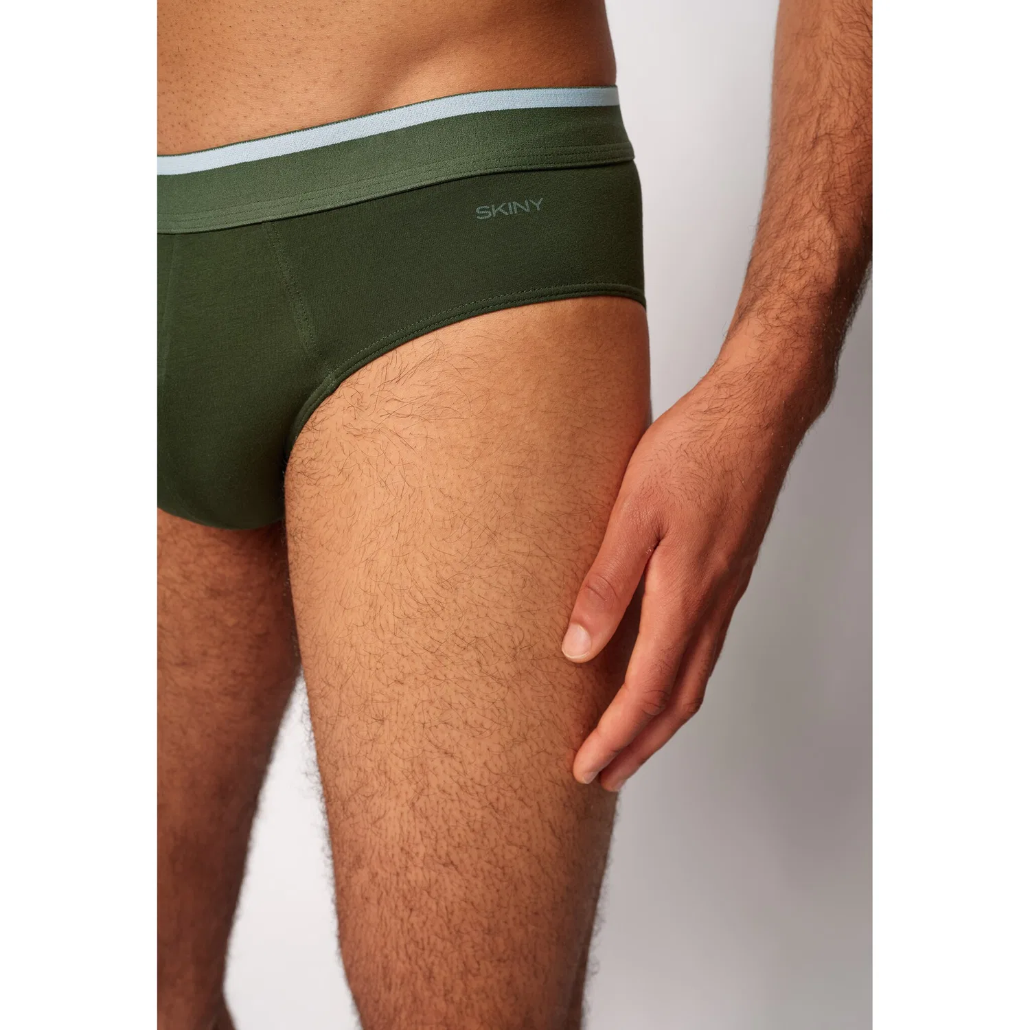 картинка Мужские трусы-слипы классические хлопковые Skiny, Olive/Blue/Black от магазина Одежда+