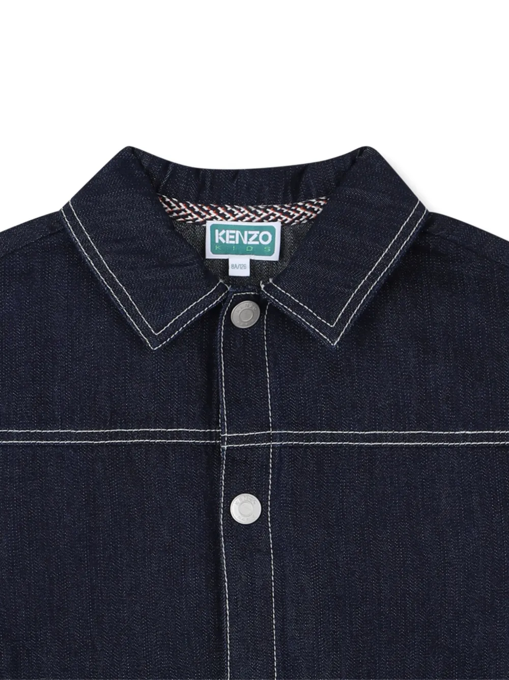 картинка Джинсовая куртка с вышивкой Kenzo Kids, синий от магазина Одежда+