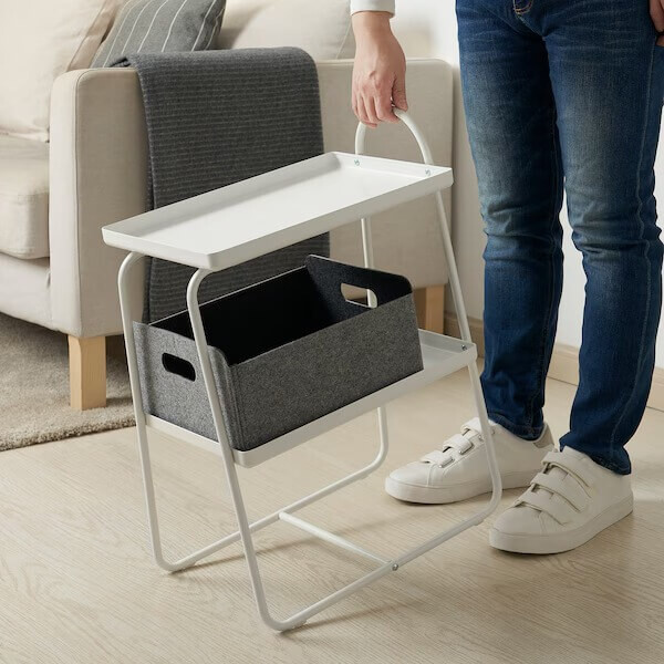 картинка Столик прикроватный Ikea Hattasen Shelf Unit, белый от магазина Одежда+