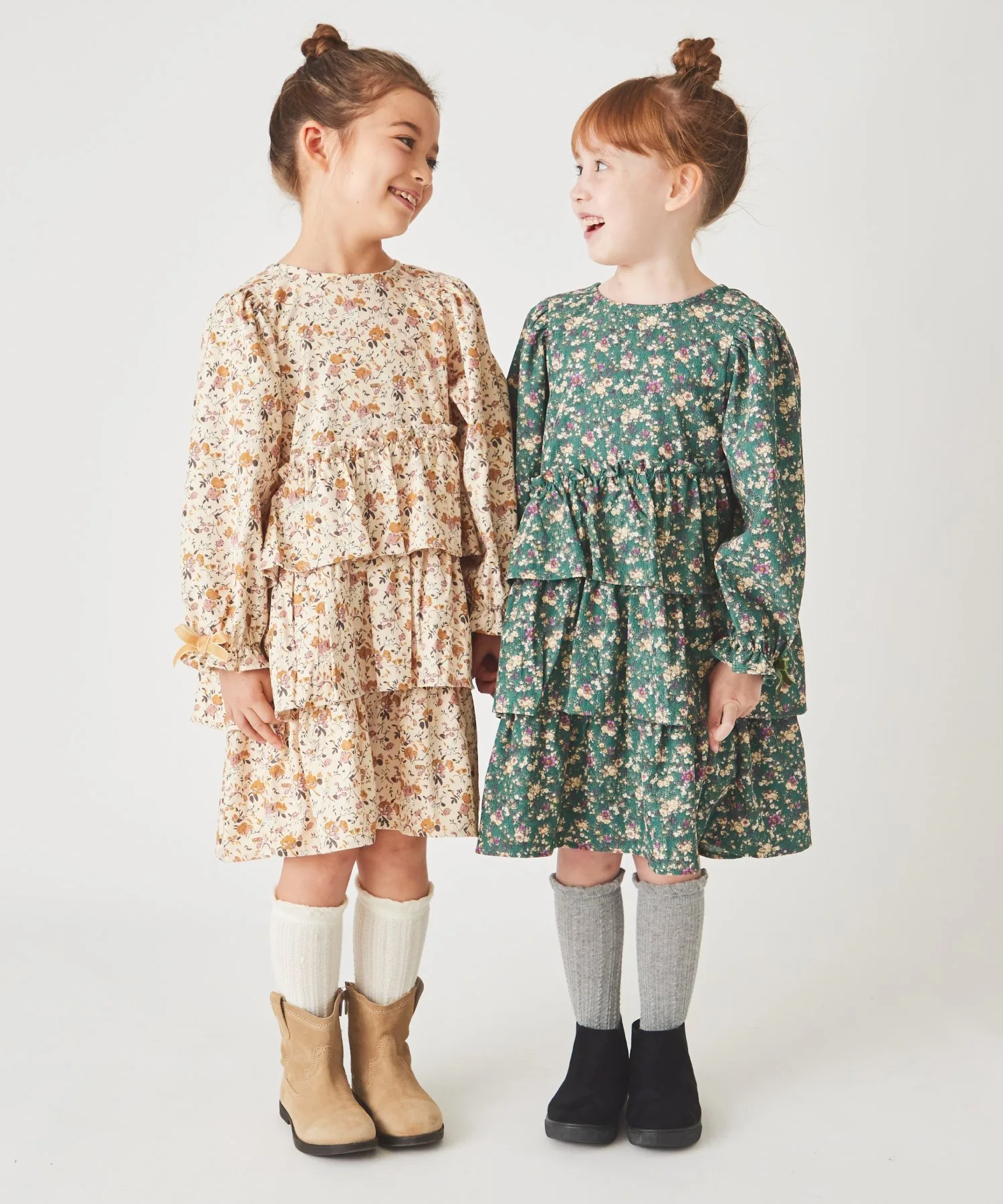 картинка Платье из вельвета с цветочным принтом Ever Closet, green от магазина Одежда+