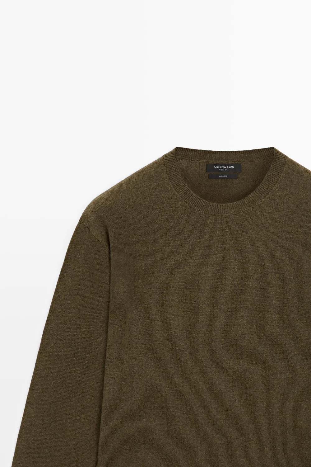 картинка Свитер Massimo Dutti 100% Cashmere Round Neck Knit, хаки от магазина Одежда+