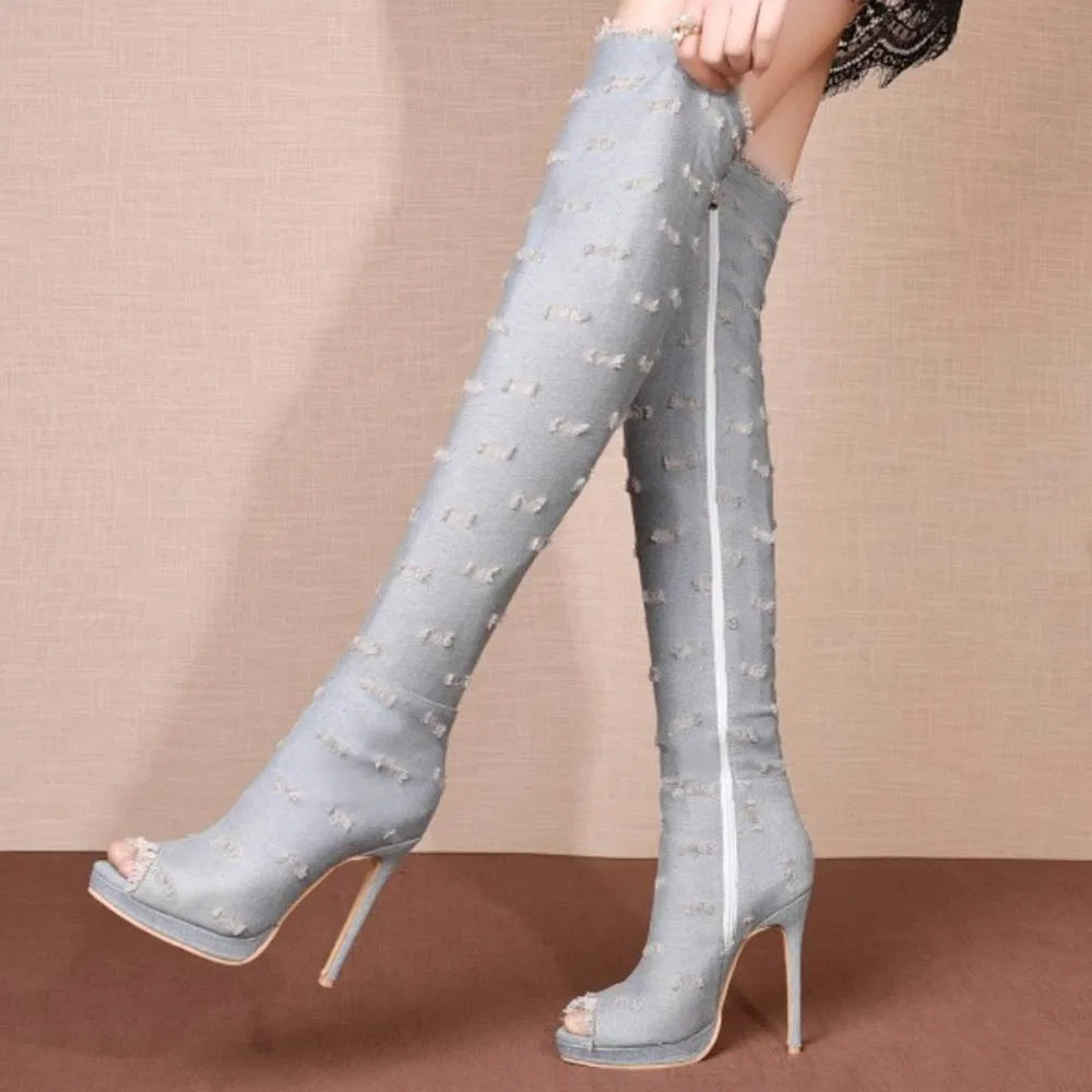 картинка Женские ботильоны на каблуке-шпильке StyliShoes, Light Grey L от магазина Одежда+
