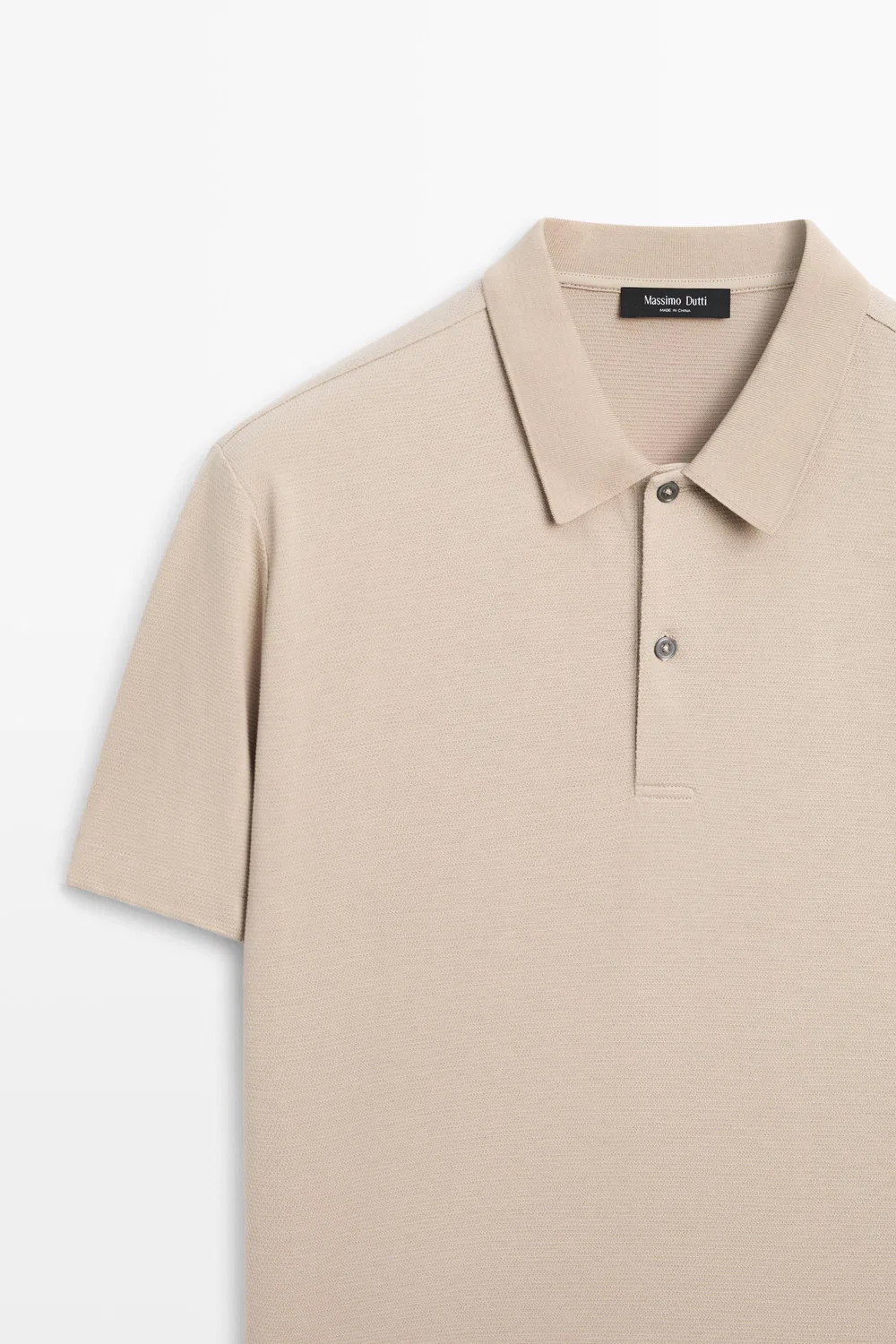 картинка Поло Massimo Dutti 100% Cotton Structured Shirt, бежевый от магазина Одежда+