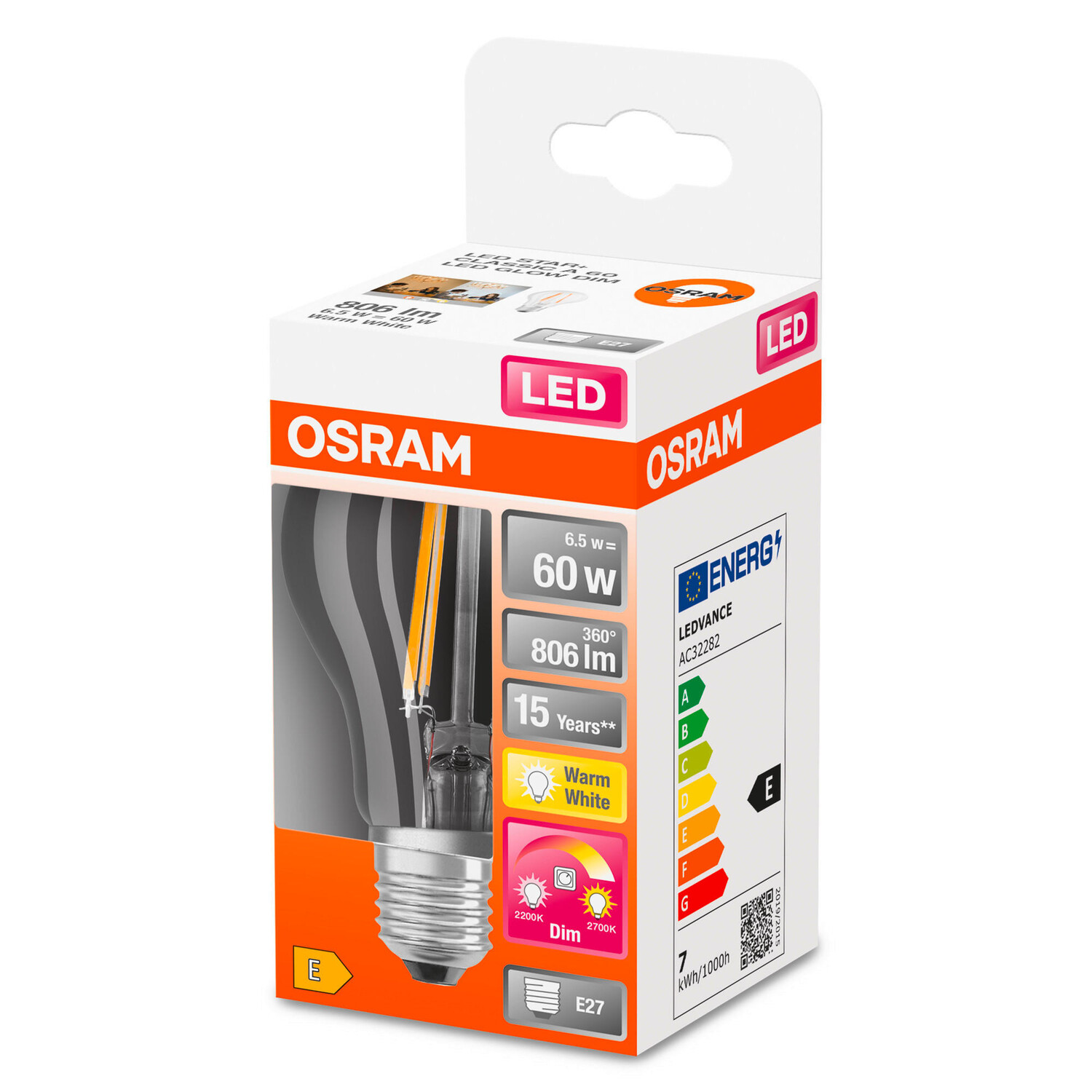 картинка Светодиодная лампочка Osram, 6x10,5 см, прозрачный от магазина Одежда+
