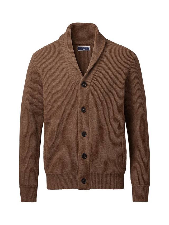 картинка Ребристый кардиган из шерсти Charles Tyrwhitt, Toffee от магазина Одежда+