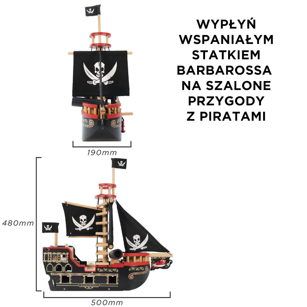 картинка Деревянный пиратский корабль Barbarossa Le Toy Van от магазина Одежда+