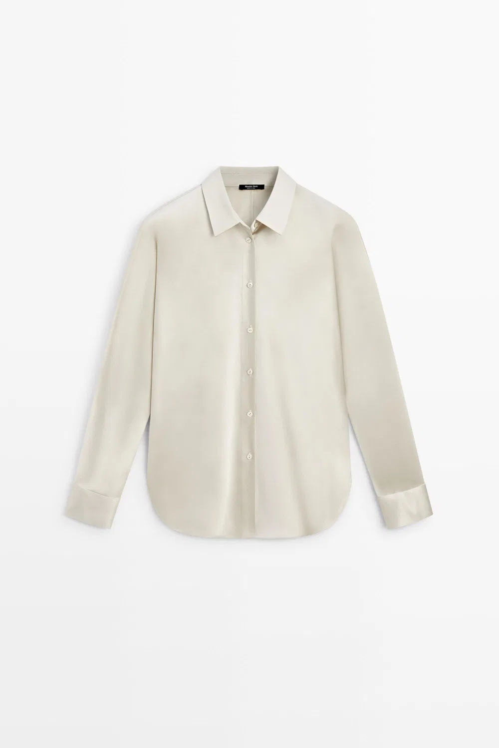 картинка Рубашка Massimo Dutti, атласная, серебряный от магазина Одежда+