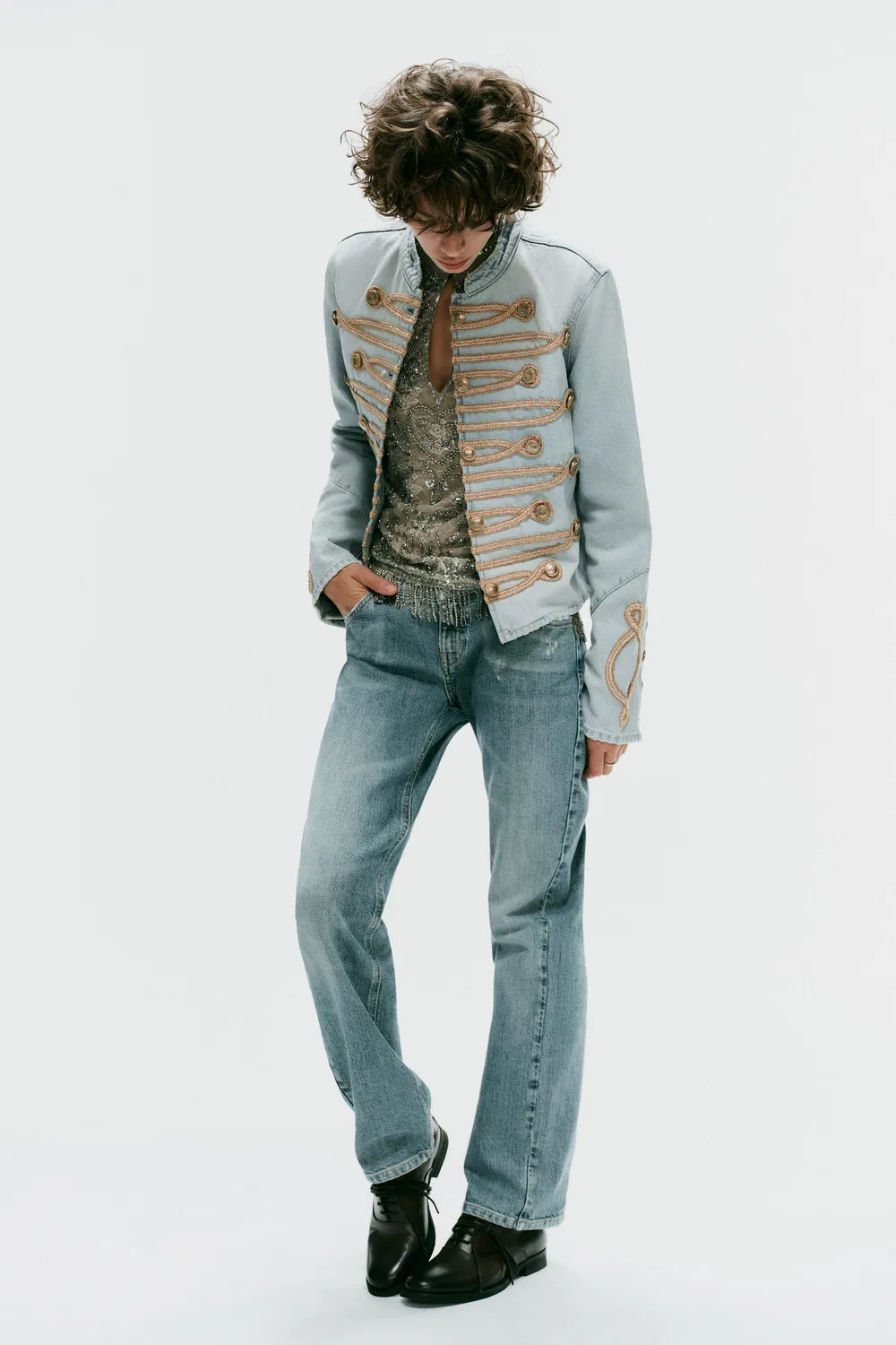 картинка Джинсовая куртка TRF на пуговицах ZARA, Light blue от магазина Одежда+