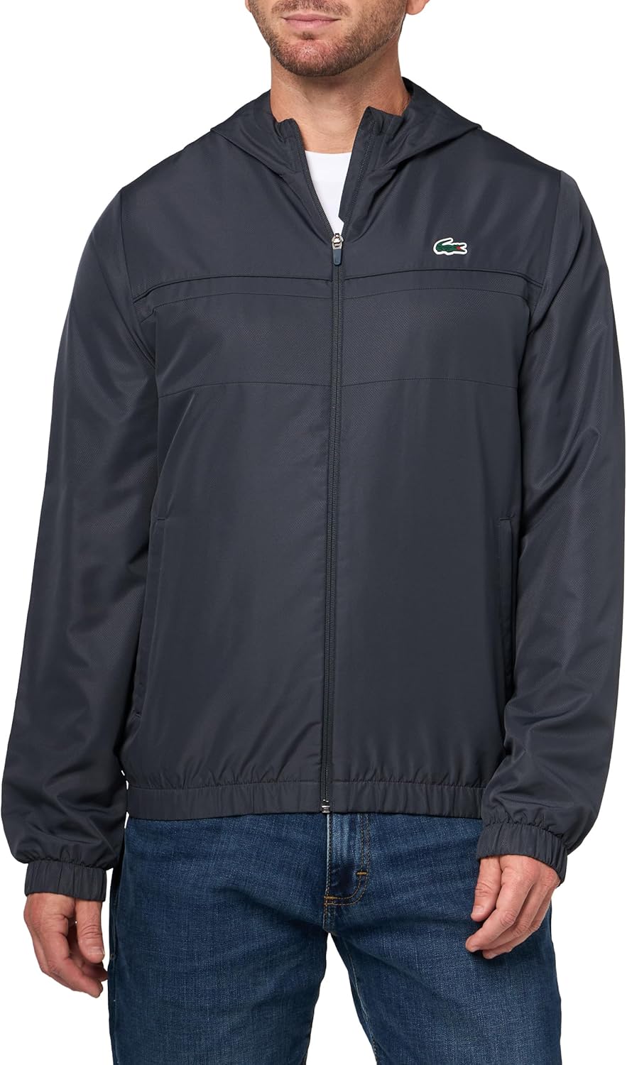 картинка Куртка Lacoste, мужская, легкая производительная куртка на молнии, Graphite от магазина Одежда+