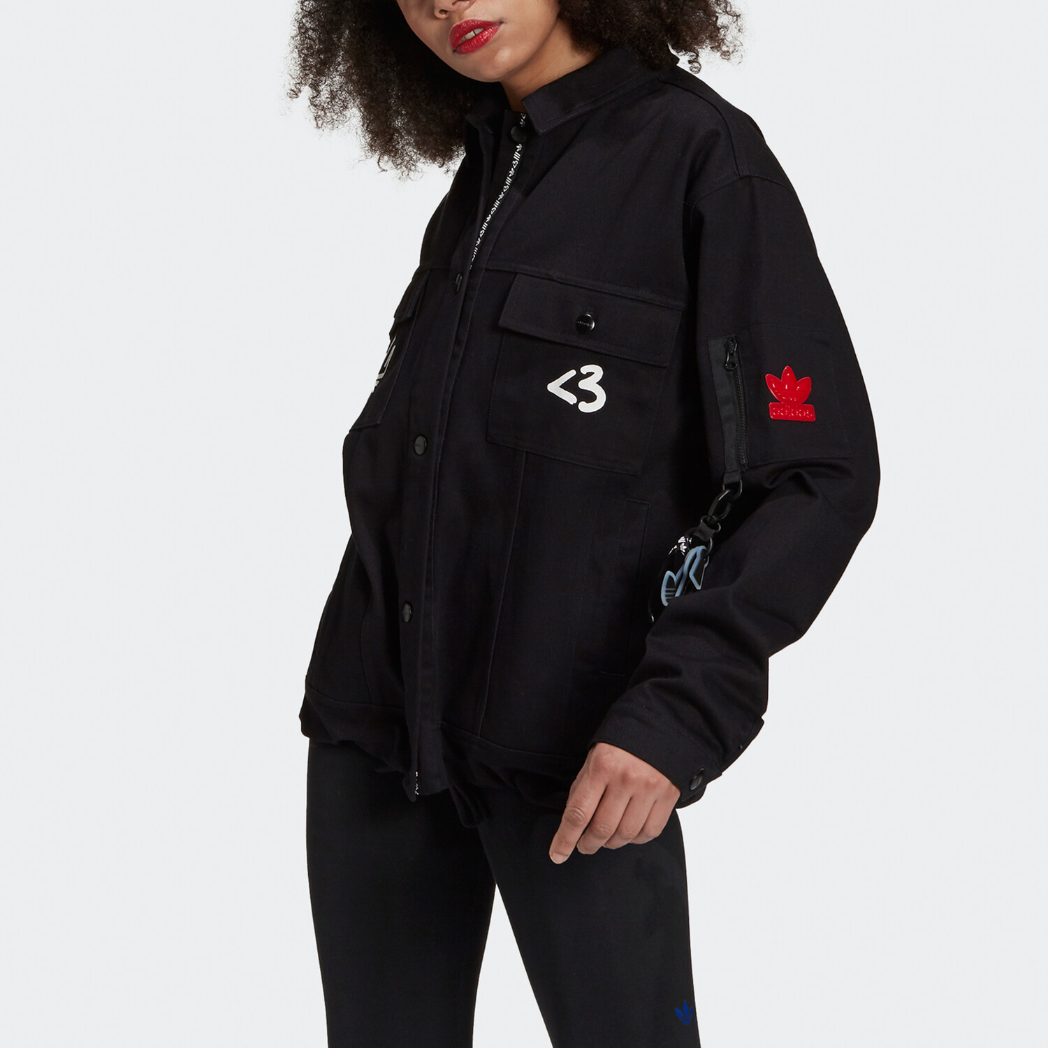 картинка Женская джинсовая куртка Adidas Originals, цвет Black от магазина Одежда+
