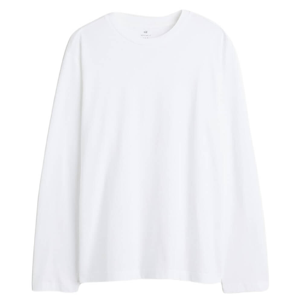 картинка Лонгслив H&M Regular Fit, белый от магазина Одежда+