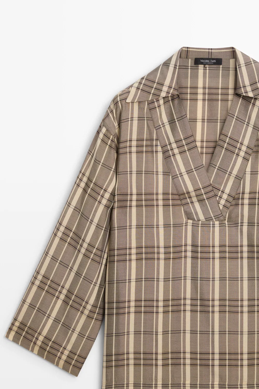 картинка Рубашка-поло Massimo Dutti Oversize Check, серый от магазина Одежда+