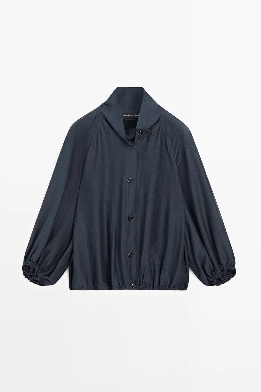 картинка Рубашка-куртка Massimo Dutti Fluid With Puff Detail, синий от магазина Одежда+