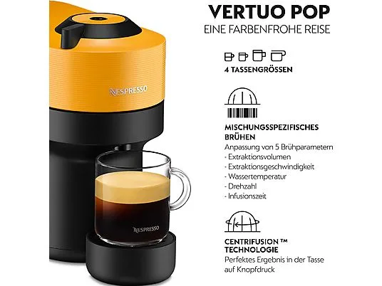 картинка Кофемашина капсульная DeLonghi Nespresso Vertuo Pop ENV90.Y, желтый от магазина Одежда+