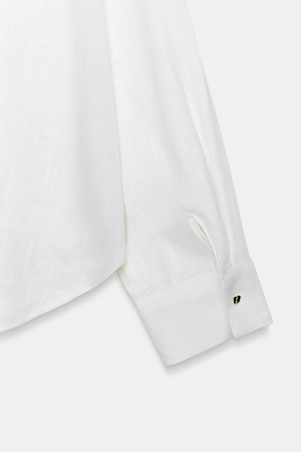 картинка Рубашка из льняной смеси с пышным низом. ZARA, White от магазина Одежда+