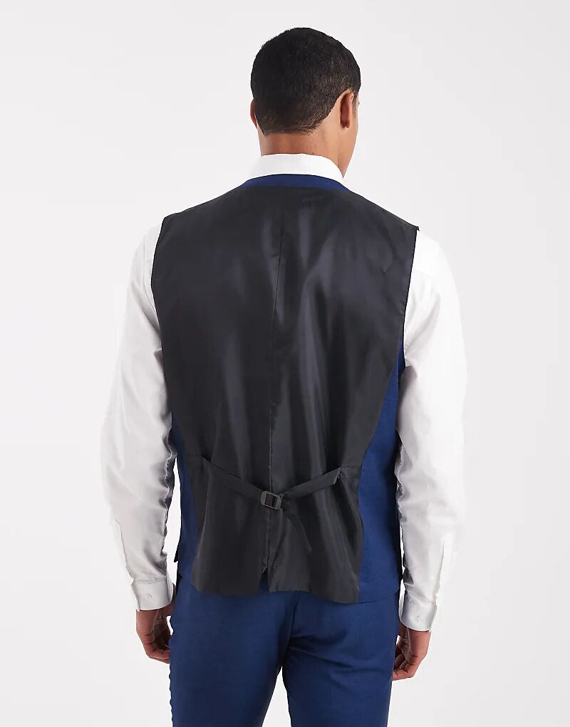 картинка Жилет Jack & Jones облегающего кроя из шерстяной смеси синего цвета от магазина Одежда+